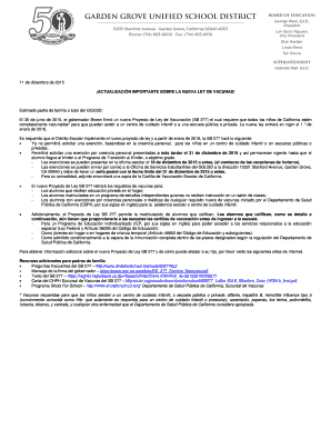 Formulario de Exención de Vacunación de California