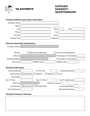 Supplier Diversity Questionnaire