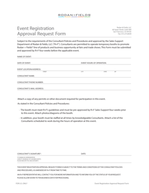Event Registration Approval Request Form