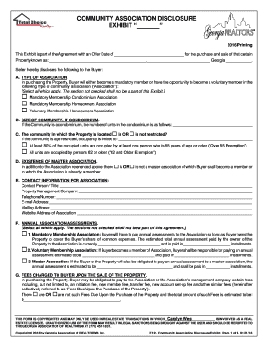 Community Association Disclosure Form
