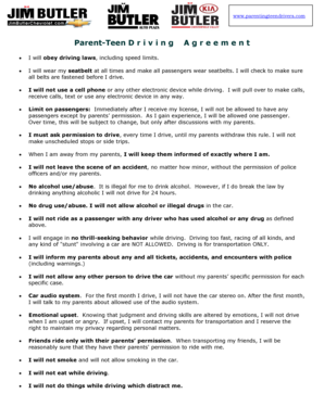Parent-Teen Driving Agreement