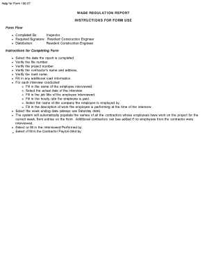 Wage Regulation Report Form 100.07