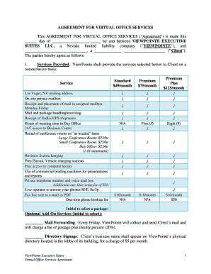 Virtual Office Services Agreement