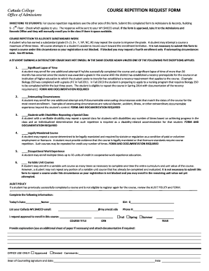 Cañada College Course Repetition Request Form