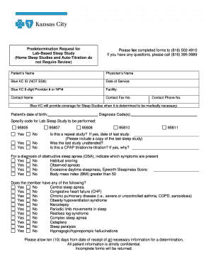 Sleep Study Predetermination Request Form