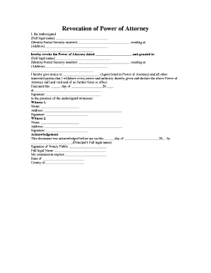 Revocation of Power of Attorney