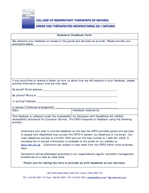 Customer Feedback Form