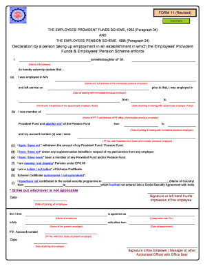 Employee Provident Fund Declaration Form