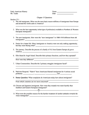 Early American History Chapter 15 Questions
