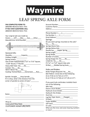 Leaf Spring Axle Form