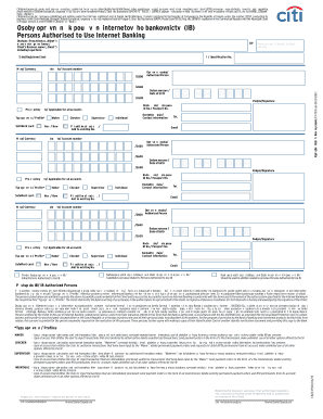 Citibank Europe Internet Banking Authorization Form