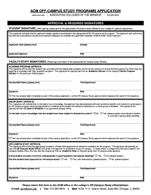 ACM Off-Campus Study Programs Application