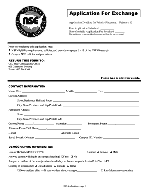 National Student Exchange Application