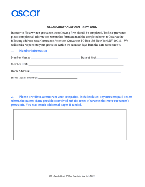 Oscar Grievance Form