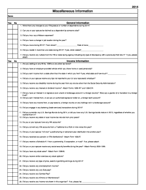 2014 US Federal Tax Organizer