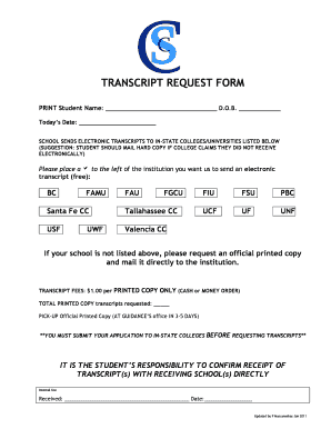 fillable online coralspringscharter transcript request form coral uf transcript request form
