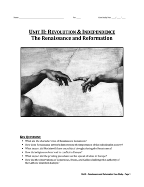 Renaissance and Reformation Case Study