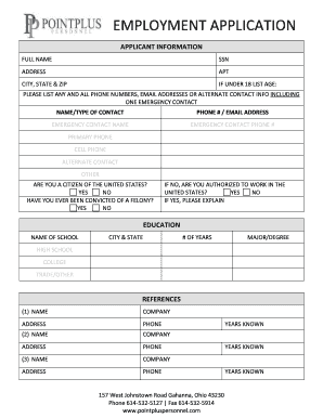 Employment Application Form