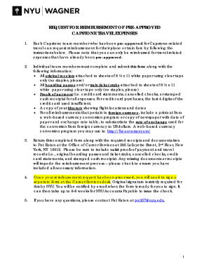 Daycare expenses - Request for reimbursement of pre-approved capstone travel expenses - wagner nyu