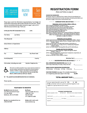 CEC Convention Registration Form