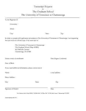Transcript Request Form