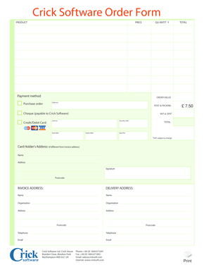 Crick Software Order Form