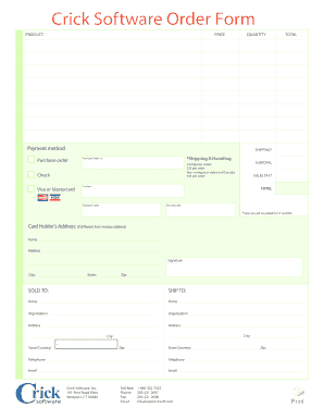 Crick Software Order Form