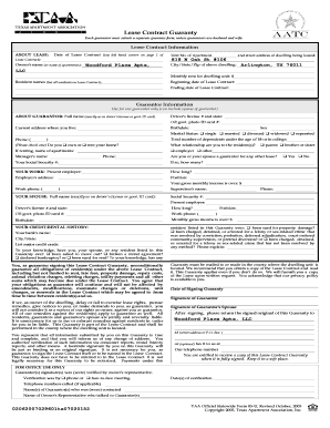 Lease Contract Guaranty Form