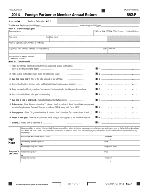 California Form 592-F Foreign Partner Annual Return
