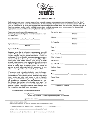 Lease Guaranty Form