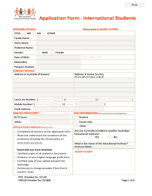 International Student Application Form