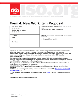 ISO New Work Item Proposal Form