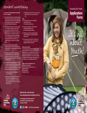 Camping Club Youth Application Form