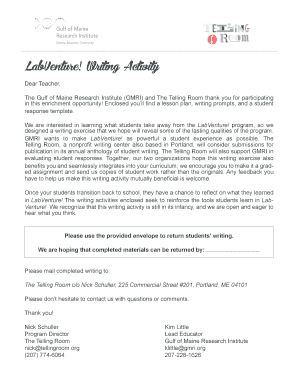 LabVenture Writing Activity