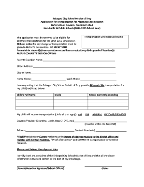 Troy School District Transportation Application