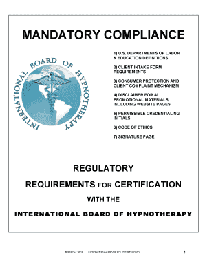 Client Intake Form for Hypnotherapy