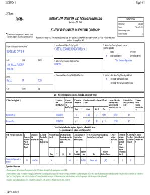 SEC Form 4 Statement of Changes in Beneficial Ownership