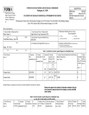 Form 4 Statement of Changes in Beneficial Ownership