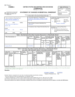 SEC Form 4 Statement of Changes in Beneficial Ownership