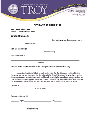 Affidavit of Residence