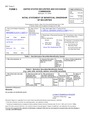 SEC Form 3 - Initial Statement of Beneficial Ownership