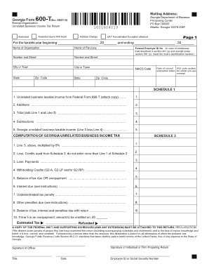 Georgia Form 600-T