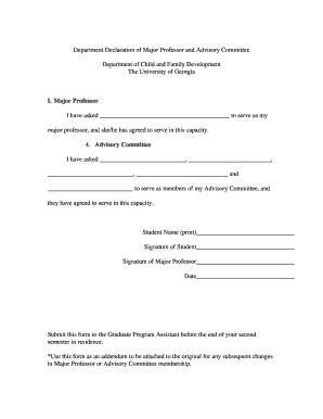 Declaration of Major Professor and Advisory Committee