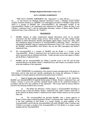 Michigan Data License Agreement