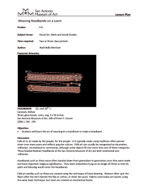 Weaving Headbands on a Loom Lesson Plan