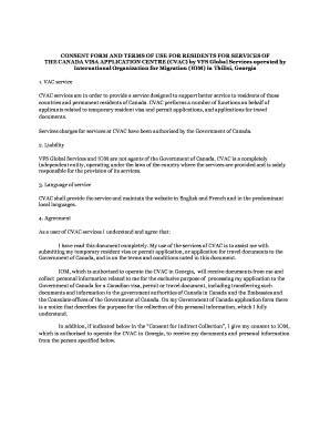 Canada Visa Application Consent Form