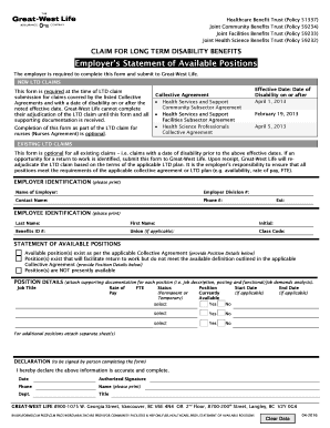 Claim for Long Term Disability Benefits
