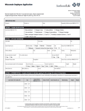 Wisconsin Employee Application