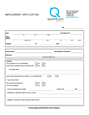 QuantumSpatial Employment Application