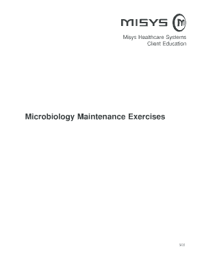 Microbiology Maintenance Exercises